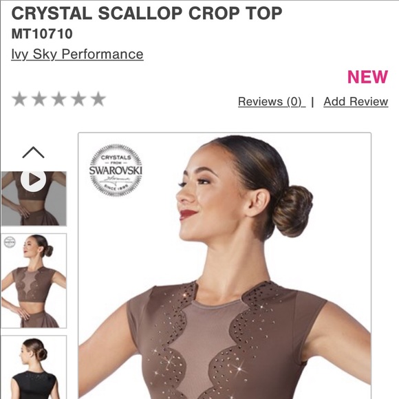 NWT Ivy Sky Swarovski Crystal Scallop Crop Top - Picture 2 of 7